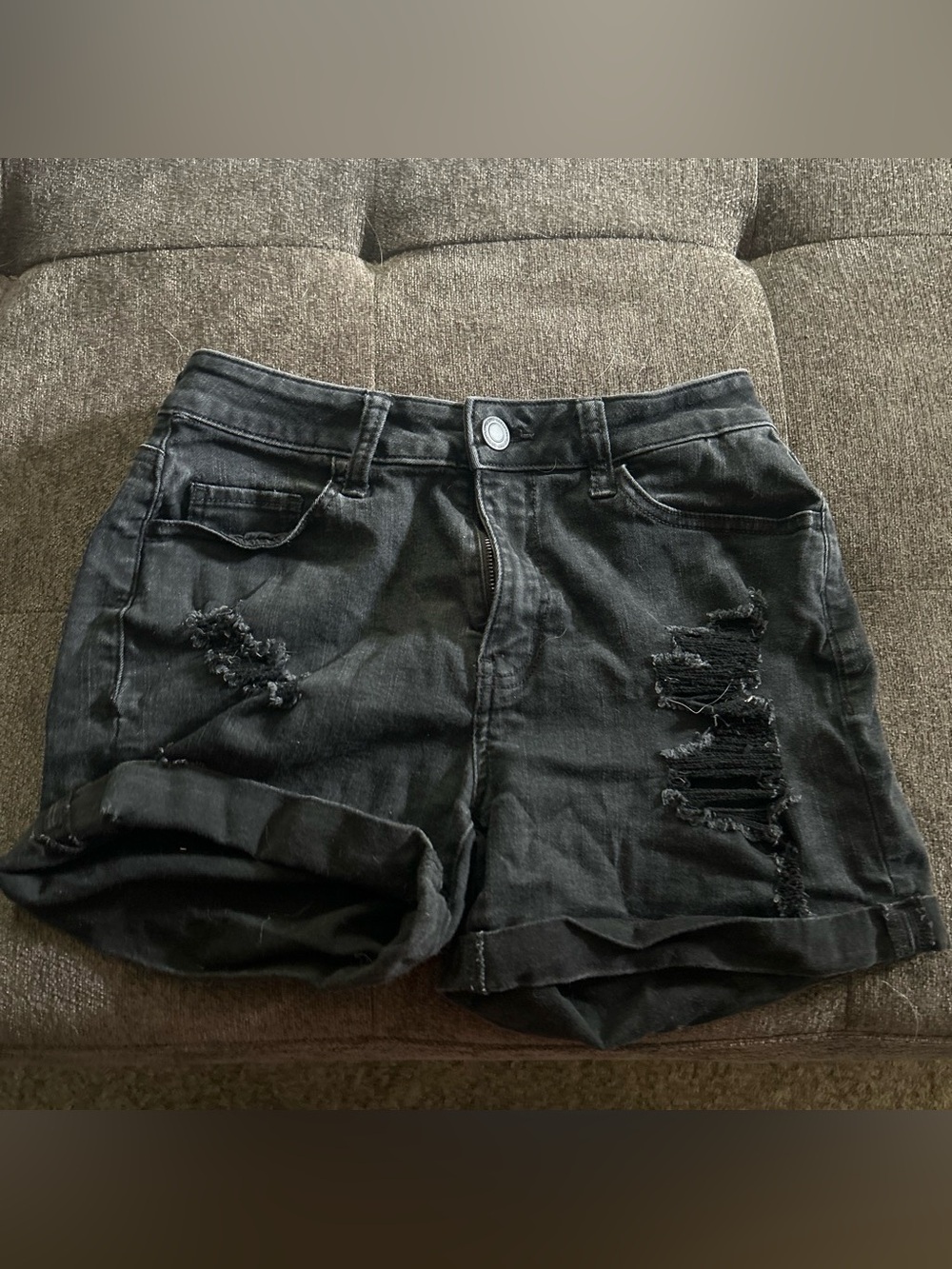 SO Black Distressed Women's Jean Shorts